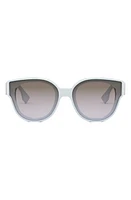 'Fendi First 63mm Gradient Oversize Round Sunglasses in Shiny Light Blue /Brown at Nordstrom