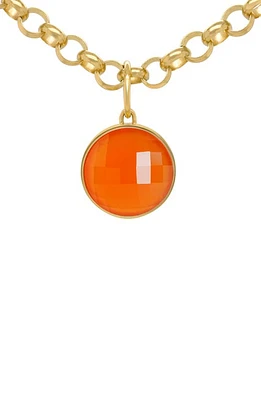 Dean Davidson Signature Checkered Stone Pendant Collar Necklace in Orange Onyx/Gold at Nordstrom