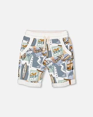 Deux Par Deux Little Boy's French Terry Short Printed Surf And Caravan at Nordstrom