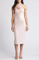 Eliza J Flower Sequin Sleeveless Dress Pink at Nordstrom,