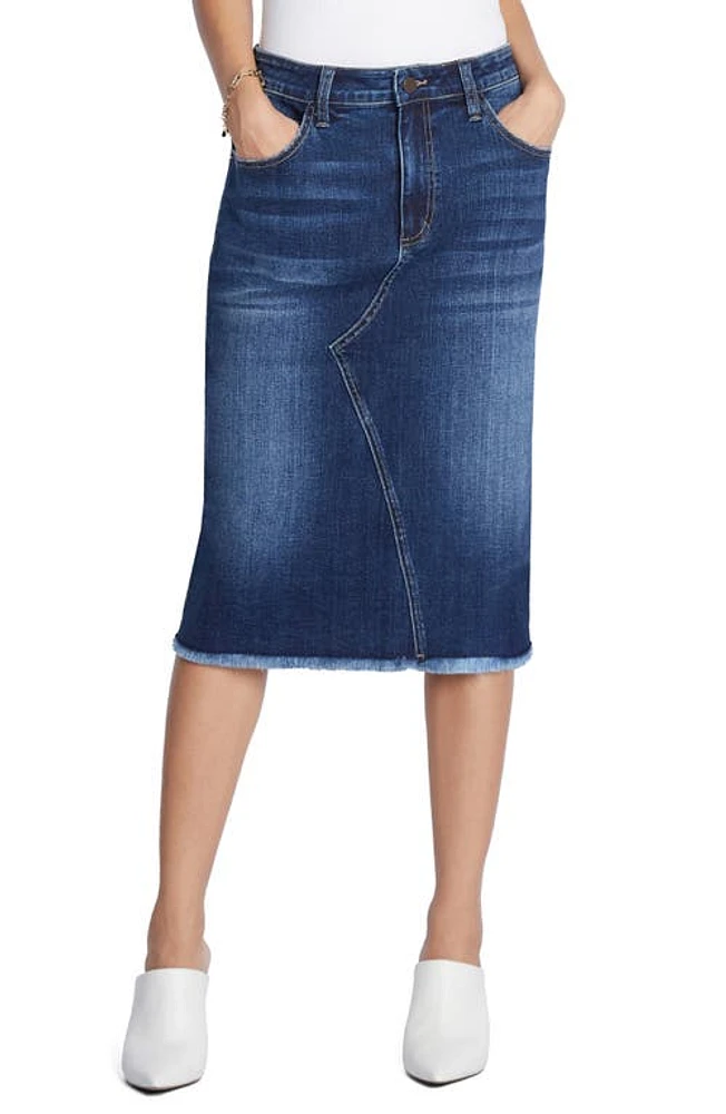 Wash Lab Denim Reveal Midi Skirt Blue at Nordstrom,