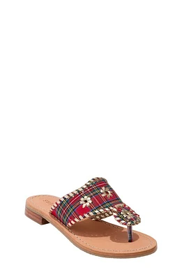 Jack Rogers Kids' Jacks Sandal Red Tartan/Platinum at Nordstrom