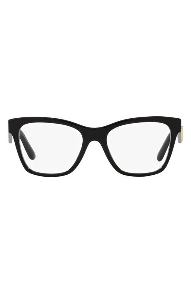 Dolce & Gabbana 53mm Square Optical Glasses in Black at Nordstrom