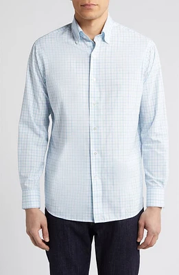 Peter Millar Crown Crafted Rollins Performance Poplin Button-Down Shirt Iced Aqua at Nordstrom,