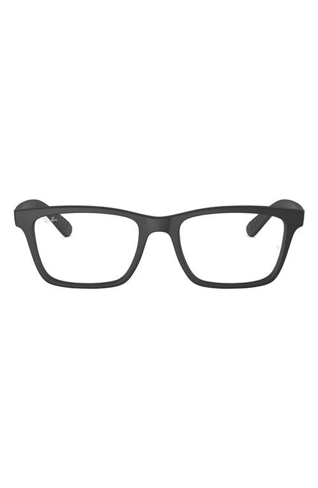 Ray-Ban 53mm Rectangular Optical Glasses in Matte Black at Nordstrom