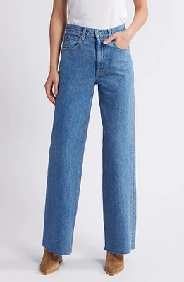 SLVRLAKE Grace Raw Hem Wide Leg Jeans Voyage at Nordstrom,