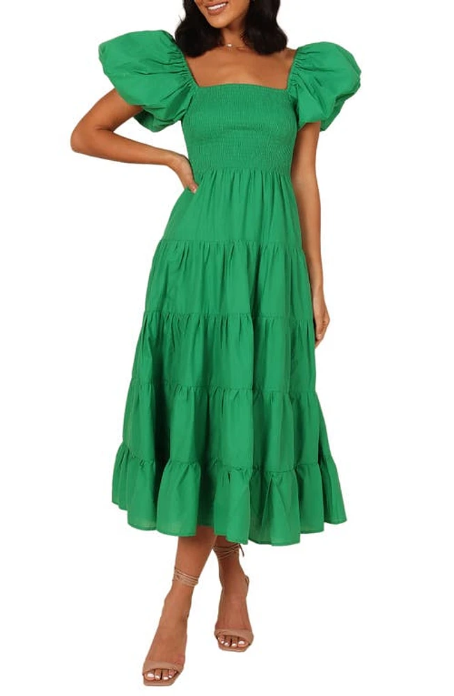 Petal & Pup Annette Puff Sleeve Midi A-Line Dress at Nordstrom,