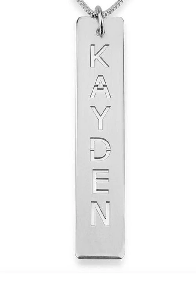 MELANIE MARIE Personalized Bar Pendant Necklace in Sterling Silver at Nordstrom