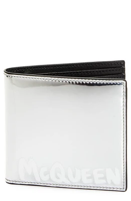 Alexander McQueen Graffiti Logo Bifold Wallet in Silver at Nordstrom