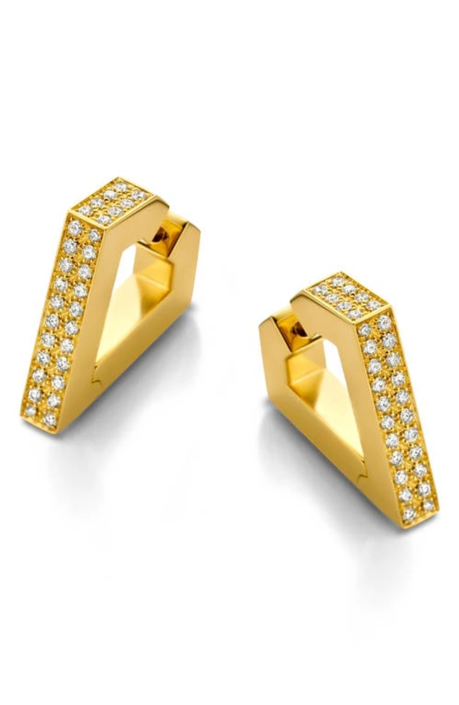 DRIES CRIEL Brute Diamanti Diamond Huggie Hoop Earrings in Yellow Gold at Nordstrom