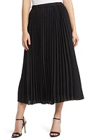 Anne Klein Pull-On Pleated Skirt Black at Nordstrom,