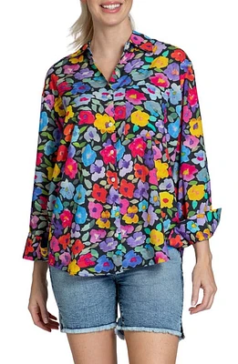 APNY Oversize Floral Button-Up Shirt Pink Multi at Nordstrom,