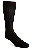 Canali Cotton Rib Dress Socks Black at Nordstrom,