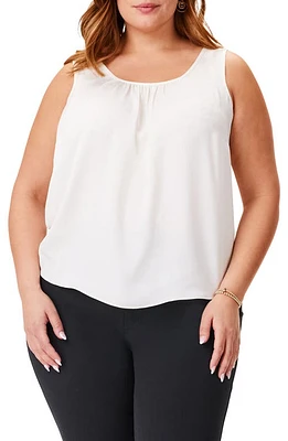 NIC+ZOE Scoop Neck Satin Chiffon Tank Top Classic Cream at Nordstrom,