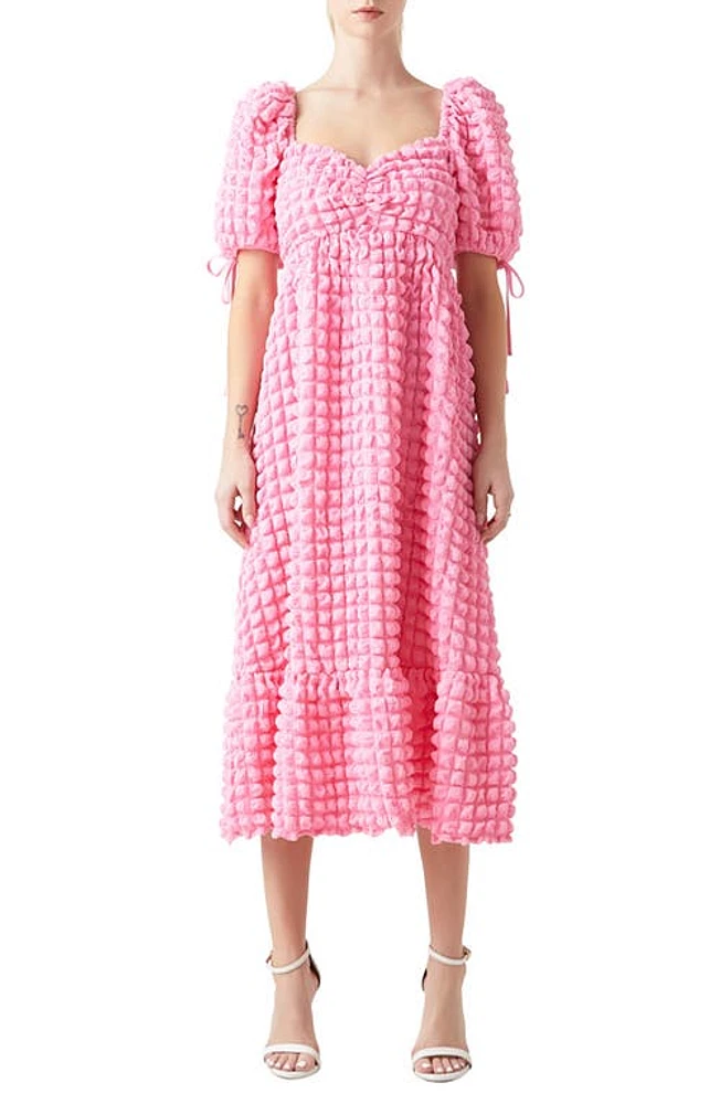 Endless Rose Texture Puff Sleeve Maxi Dress at Nordstrom,