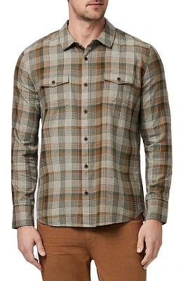 PAIGE Everett Plaid Flannel Button-Up Shirt in London Pine at Nordstrom, Size Small