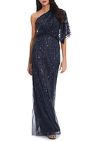 Adrianna Papell Sequin One-Shoulder Gown Dusty at Nordstrom,