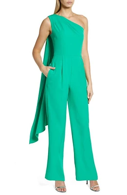 Vince Camuto Draped One-Shoulder Jumpsuit Green at Nordstrom,