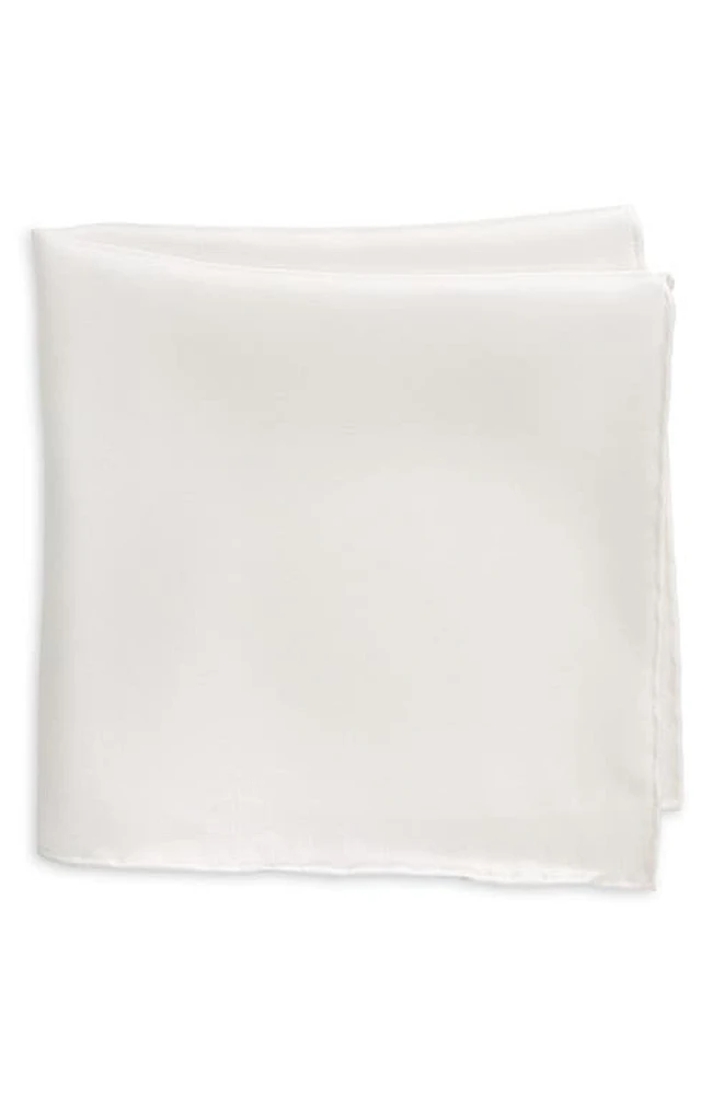 Thom Sweeney Silk Pocket Square in White at Nordstrom