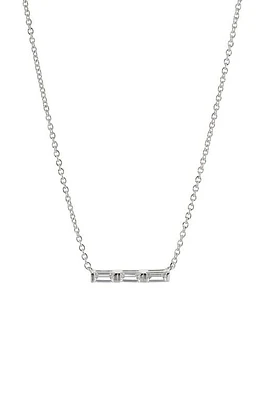 Nadri Cubic Zirconia Bar Pendant Necklace in Rhodium at Nordstrom