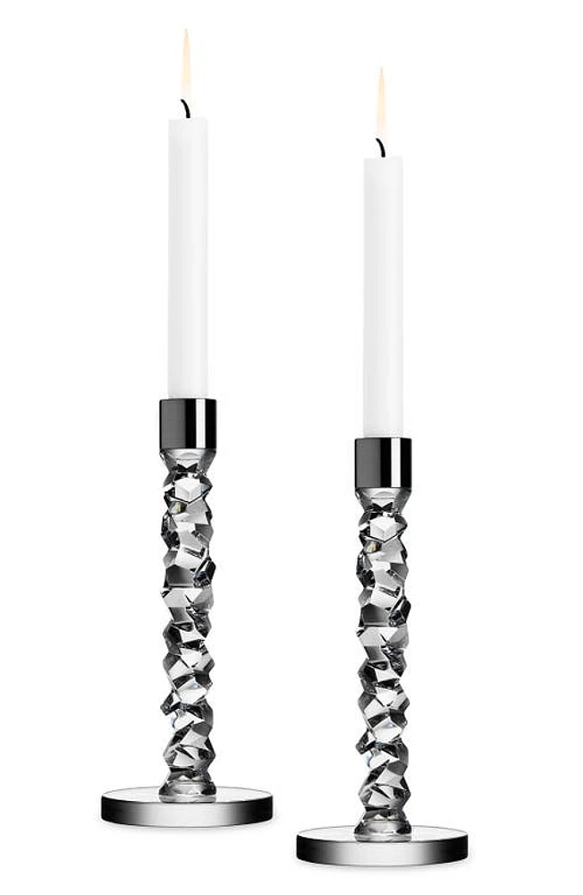 Orrefors Carat Set of 2 Candlesticks in Clear at Nordstrom