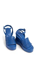 Paloma Barcelo Nolan Ankle Strap Platform Wedge Sandal Blue at Nordstrom,