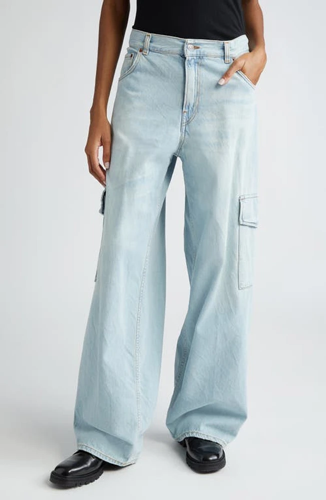 Haikure Bethany Wide Leg Cargo Jeans Lipari Blue at Nordstrom,