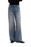 MANGO High Waist Wide Leg Jeans Dark Vintage Blue at Nordstrom,