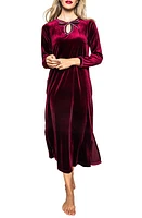 Petite Plume Harlow Velour Nightgown in Garnet at Nordstrom, Size Medium