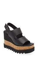 Stella McCartney Elyse Platform Wedge Sandal Black at Nordstrom,