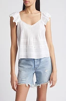 Treasure & Bond Pintuck Strappy Open Back Cotton Top at Nordstrom,