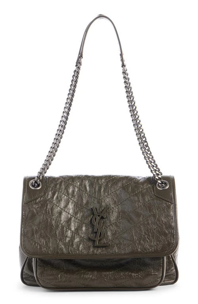 Saint Laurent Medium Niki Matelassé Leather Shoulder Bag in Light Musk at Nordstrom