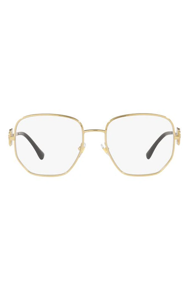 Versace 54mm Irregular Square Optical Glasses in Gold at Nordstrom