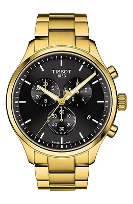 Tissot Chrono XL Chronograph Bracelet Watch, 45mm in Black at Nordstrom