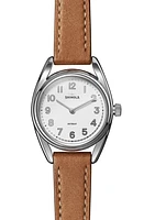 Shinola Derby Leather Strap Watch, 30.5mm in Silver at Nordstrom