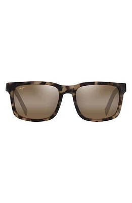 Maui Jim Stone Shack 55mm PolarizedPlus2 Square Sunglasses in Matte Tortoise at Nordstrom