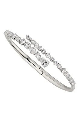 Nadri Flutter Cubic Zirconia Bypass Bracelet in Rhodium at Nordstrom