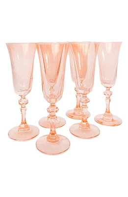 Estelle Colored Glass Set of Regal Flutes in Blush Pink at Nordstrom