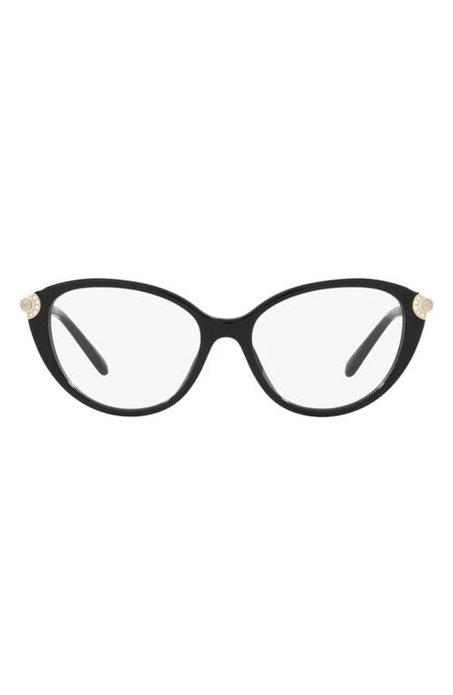 Michael Kors Savoie 53mm Cat Eye Optical Glasses in Black at Nordstrom