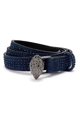 Kurt Geiger London Embellished Denim Belt Navy/Shiny Rhodium at Nordstrom,