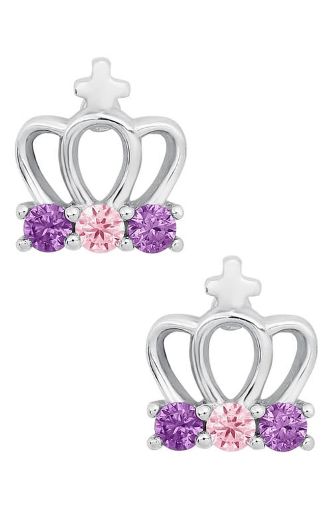 Mignonette Sterling Silver & Cubic Zirconia Crown Stud Earrings at Nordstrom