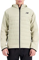 New Balance RW Tech Fleece Hooded Puffer Jacket Fatigue Green at Nordstrom,