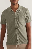 Marine Layer Cotton Slub Button-Up Shirt Vetiver at Nordstrom,