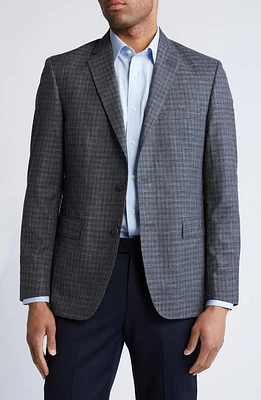 JB Britches Plaid Wool & Silk Blend Sport Coat Charcoal at Nordstrom,