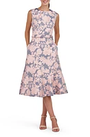 Kay Unger Verity Sleeveless Belted Cocktail Dress Soft Blush at Nordstrom,