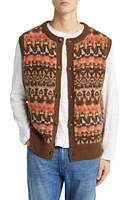 Closed Fair Isle Button Front Wool Sweater Vest in Ember Red at Nordstrom, Size Large