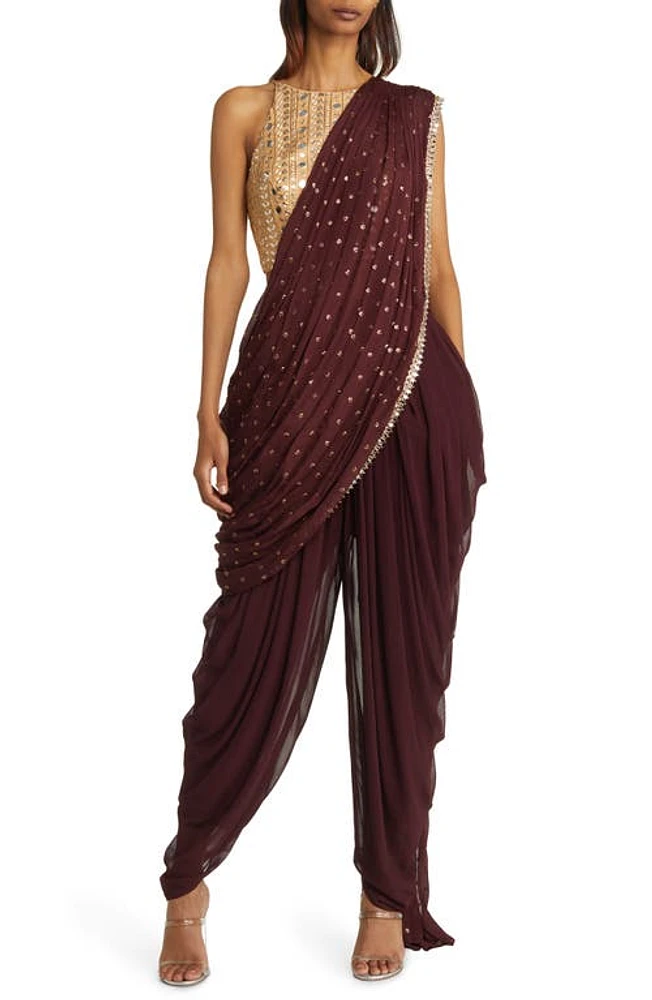 Sani Tara Dhoti Set Burgundy at Nordstrom,