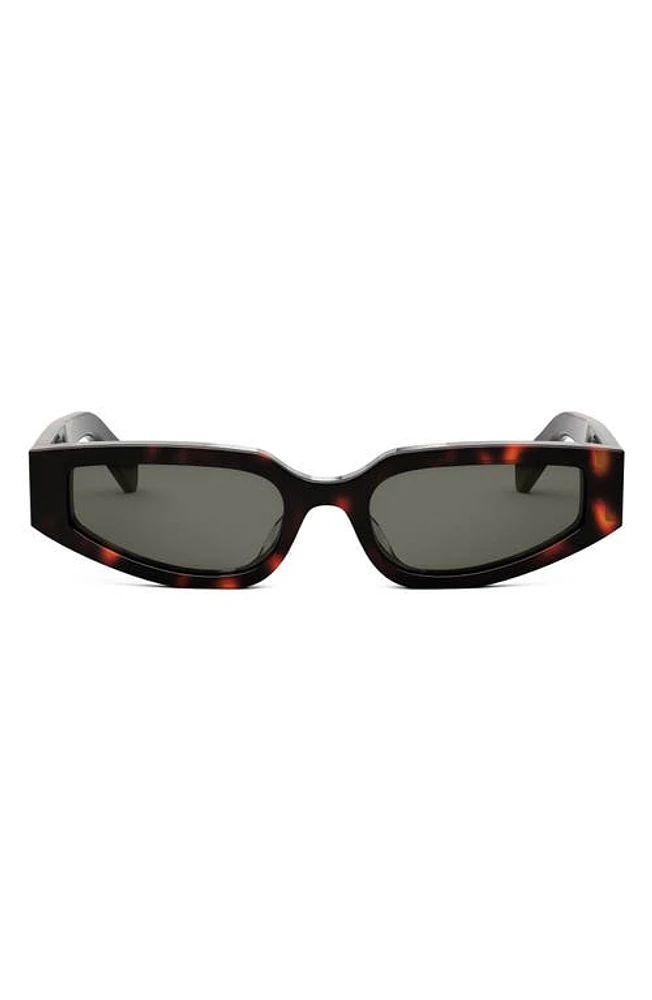 CELINE Triomphe 54mm Geometric Sunglasses in Dark Havana /Smoke at Nordstrom