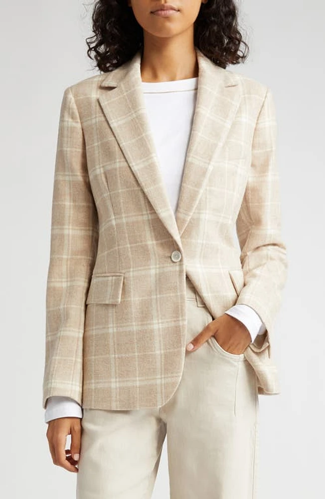 Eleventy Plaid Wool Blend Blazer Sabbia at Nordstrom, Us