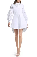 Sachin & Babi Tate Balloon Long Sleeve Cotton Shirtdress White at Nordstrom,